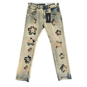 NWT Boys FWRD DENIM Jeans Size 16 Light Blue Camo Flower Slim